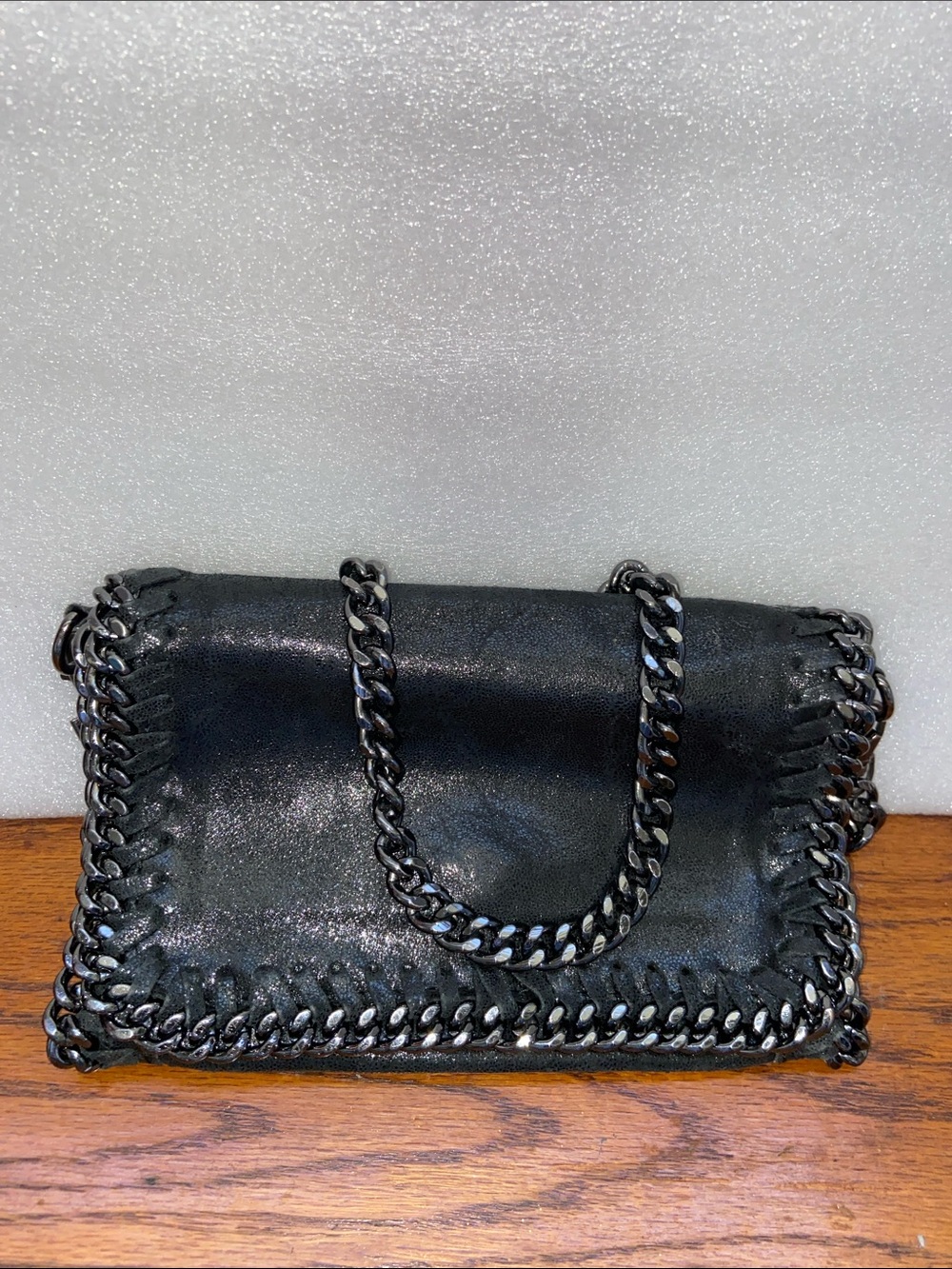 Borse In Pelle Italian Leather Chain-Trim Crossbody Flap Bag